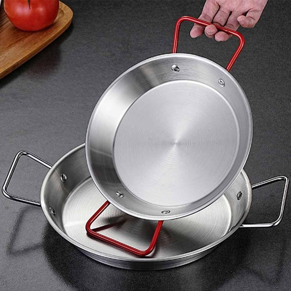 Flat Bottom Seafood Plate Nonstick Surface Stainless Steel Pan Food Tray  Outdoor Camping