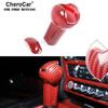 For Ford Mustang 2015- Red Carbon Fiber Gear Shift Knob Head Cover Sticker 3
