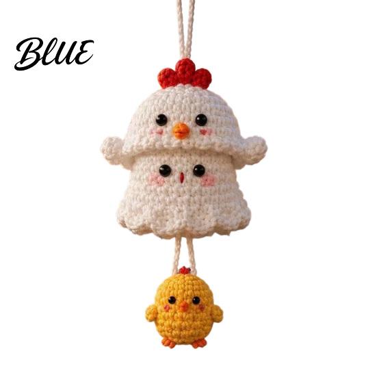 Holiday Party Favors Halloween Crochet Ghost Hanging Decoration Handmade Ornament for Car Cartoon Pendant Rearview Mirror Knit Yarn Decor