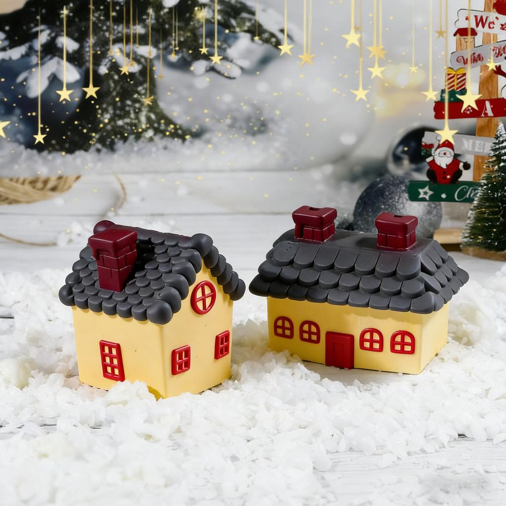 3D Christmas House Silicone Mold Snowhouse Home Desktop Decoration DIY Candle Aromatherapy Cake Topper Epoxy Resin Mold