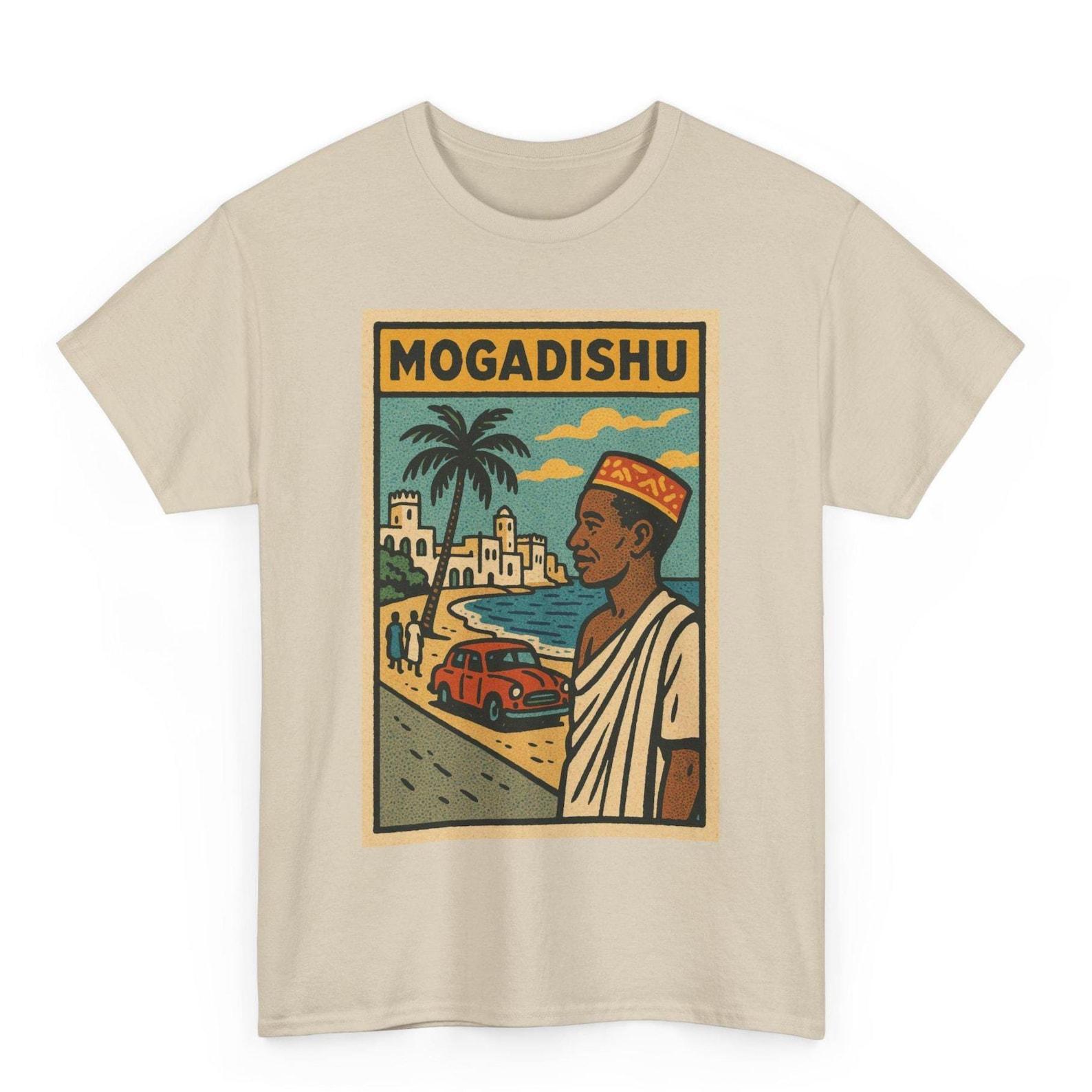Mogadishu Somalia T-Shirt: Retro Comic Style Coastal Tee S
