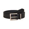 Solid Square Buckle Color Leather Belt Metal Decoration Black Girdle Fashion