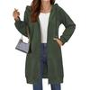 Women's Loose Long Sleeved Round Neck Pocket Sportswear Casual Zipper Sweatshirt