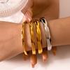 Stainless Steel Bangle Gold Color Sleek Openable Bracelets For Women 4mm 6mm Hand Accessory