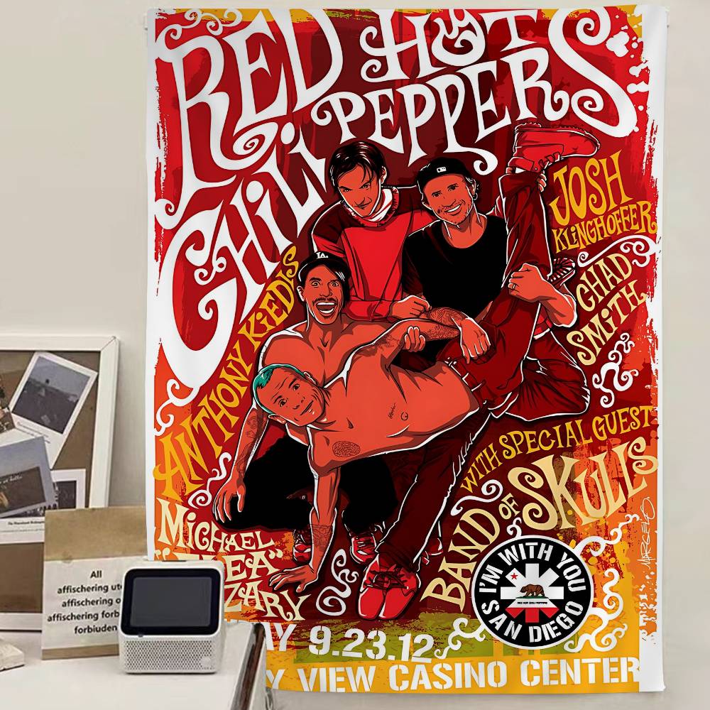 

Rock Band Red Hot CChili PPeppers Tapestry Art Printing Art Science Fiction Room Home Decor Wall Art Decor 74x94cm(29x37in)