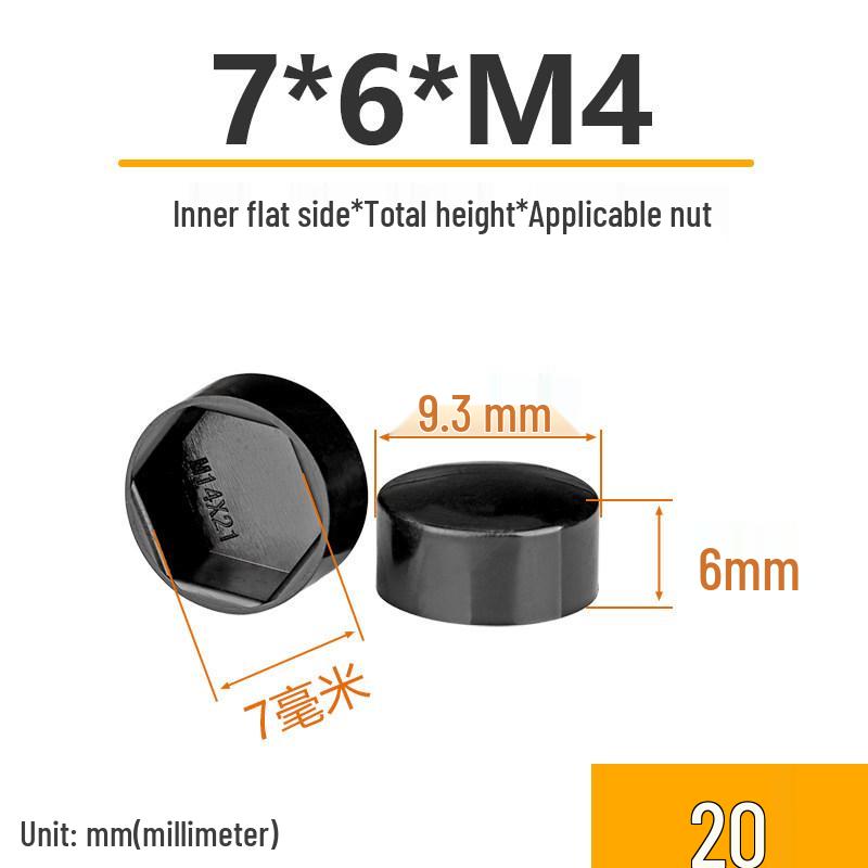 Hex Nut Protective Dust Cap for Flat Head Screws