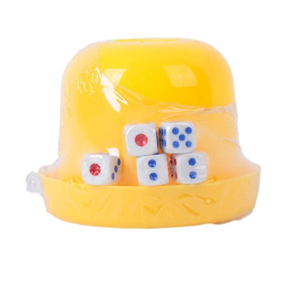 1 Set Dice Cup with 5 Dot Dice Heavy Duty Manual Shaker Cup Bar Party KTV Gambling Drinking Board Game Casino Equipment