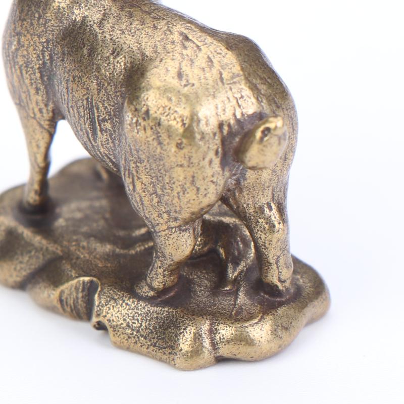 Vintage Feng Shui Coins Goat Statue Desktop Ornament Home Decor Lucky Zodiac Animal Sheep Figurine