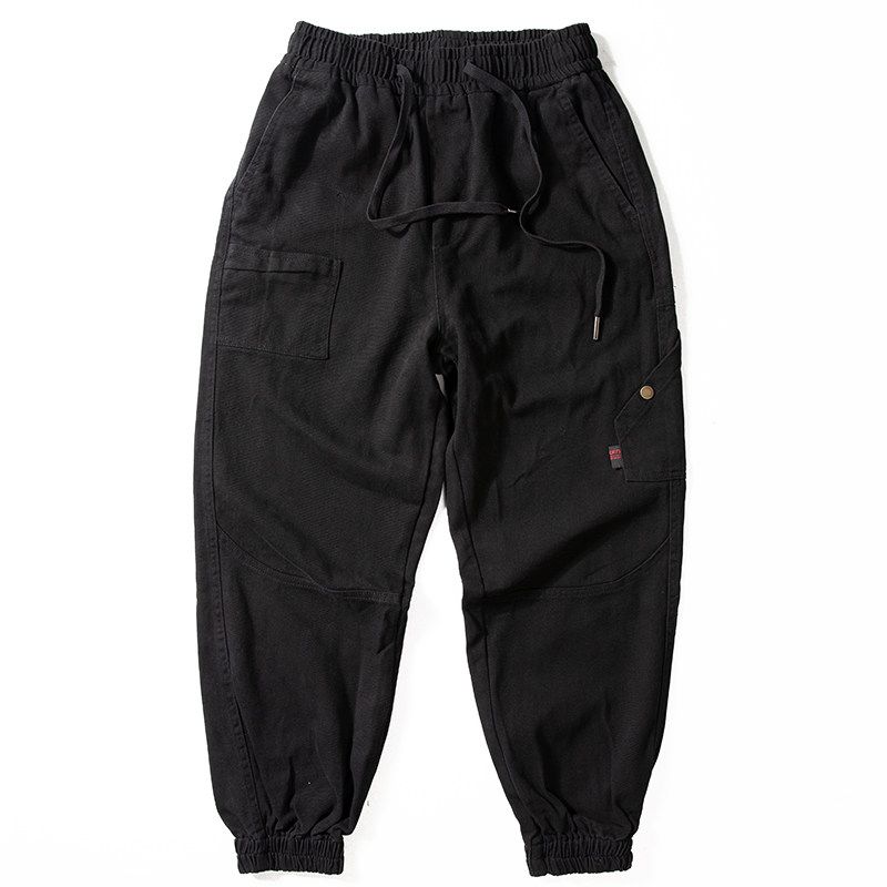 Japanese-Style Retro Functional Multi-Bag Popular Leisure Overalls Black M