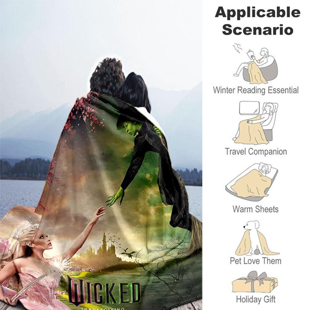 1pc Wicked Fantasy Outdoor Blanket Lightweight Flannel, Soft & Warm, All-Season Use for Sofa, Outdoor, Camping, Living Room, Office131