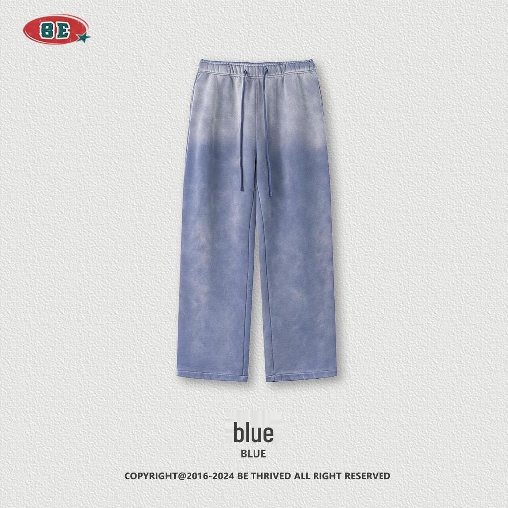 BE Men's Retro Distressed Spray Paint Velvet Hoodie & Sweatpants Set - Autumn 2025 Collection