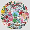 50 Pieces of Nordic-style Christmas Graffiti Stickers, Creative Festive Stickers, Water Cup and Computer Waterproof Decorative Stickers