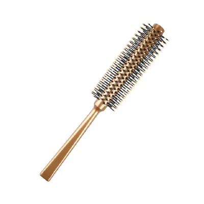 Peine cilíndrico para peinar cabello rizado, dorado, de nailon de alta calidad, para masaje de dientes, para uso en seco y húmedo, doble uso