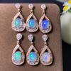 New Dainty Fine White Opal Pendant Necklaces Jewelry for Women 18K Gold Plated 925 Sterling Silver Opal Necklace