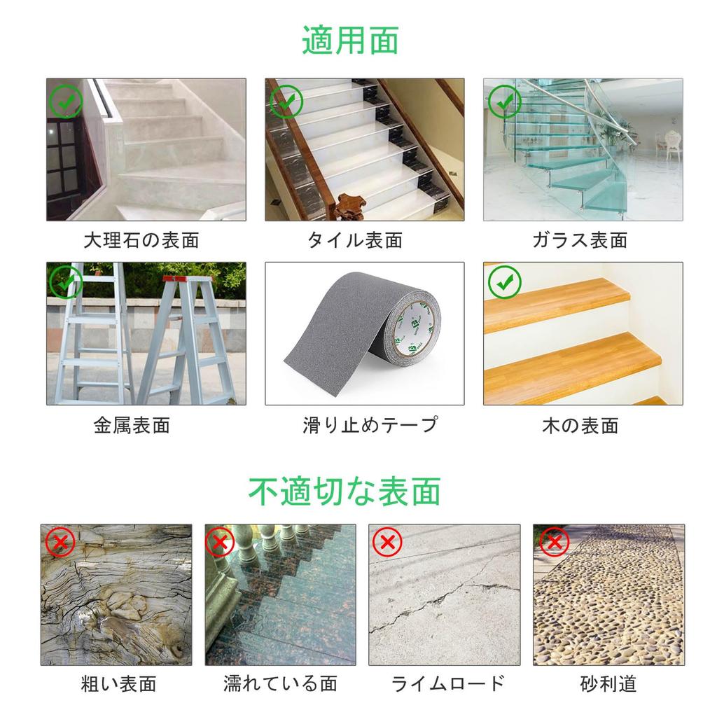 BOMEI PACK Gray Self-Adhesive Anti-Slip Tape Strips, 15cm X 5m Stair Tape Adhesive, High Traction, Ideal for Indoor and Outdoor Use