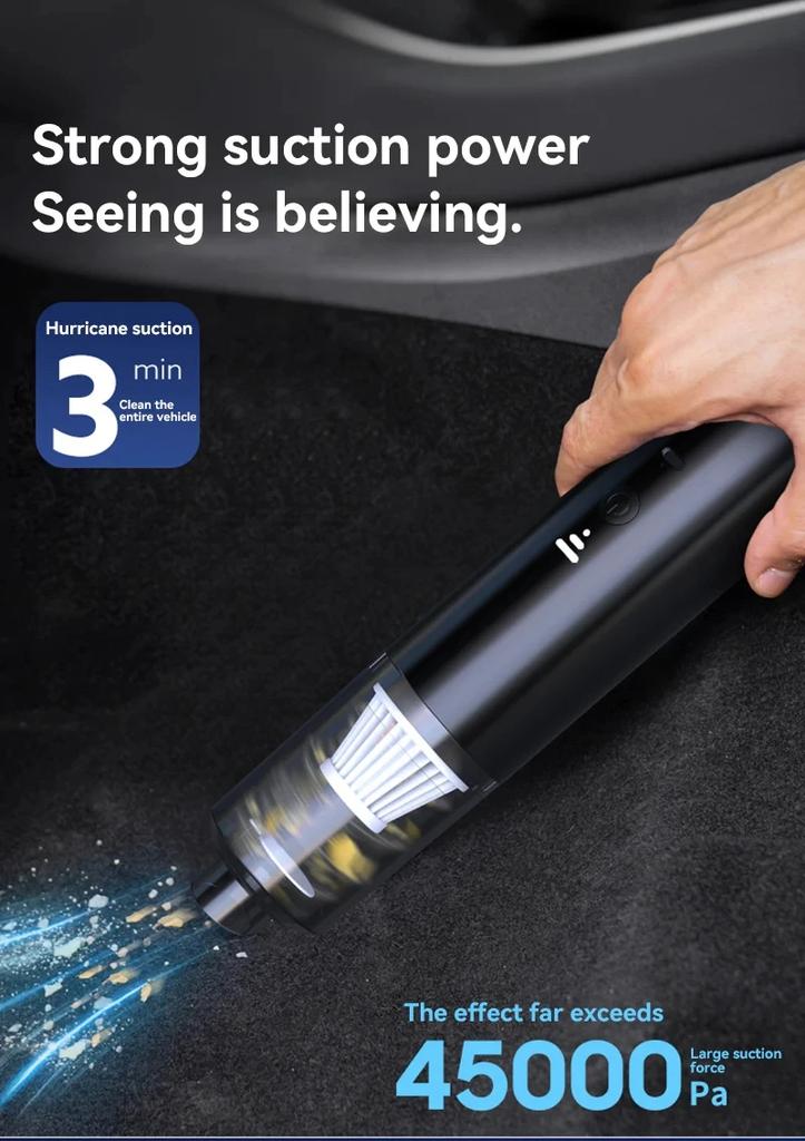 Vacuum Cleaner Mini Car Cleaning Powerful Suction Handheld Car Vacuum Cleaner Rechargeable for Car and Home Auto Vacuum Cleaner