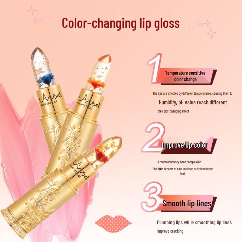 Angel's Temptation Color-Changing Lipstick: Long-Lasting, Transfer-Resistant, Smudge-Free, Hydrating for Plump Lips.