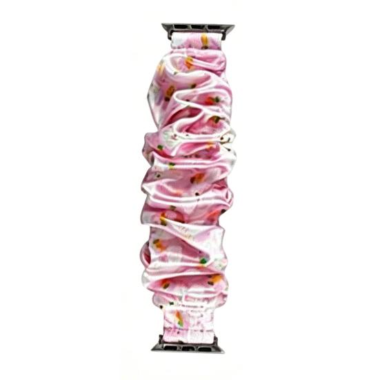 Elastische Scrunchie Horlogeband Scrunch Stof Rekbare Band Schattige Print Band voor Apple Watch Series Dames Meisjes Armband Horlogeband