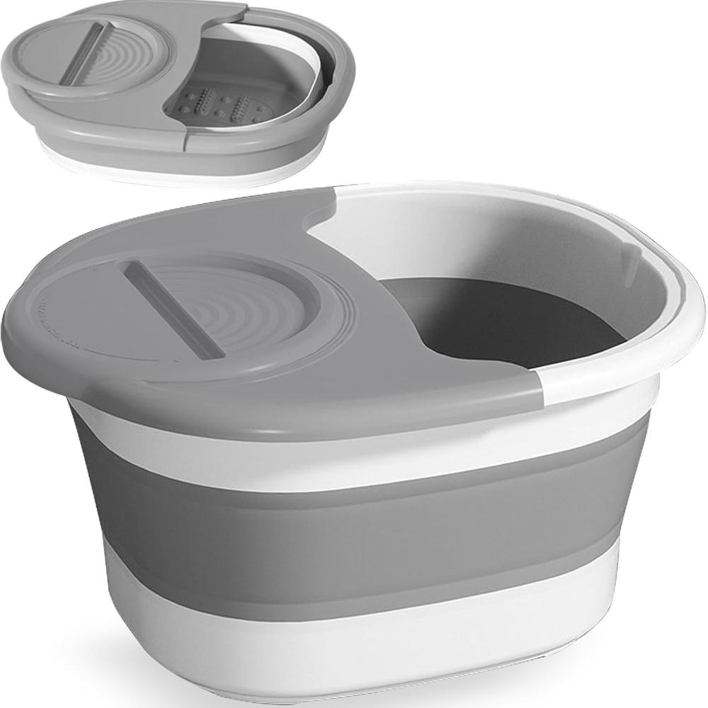 

Складная ванночка для ног, Портативная складная спа-емкость для замачивания ног с крышкой и массажем для дома, для расслабления уставших мышц