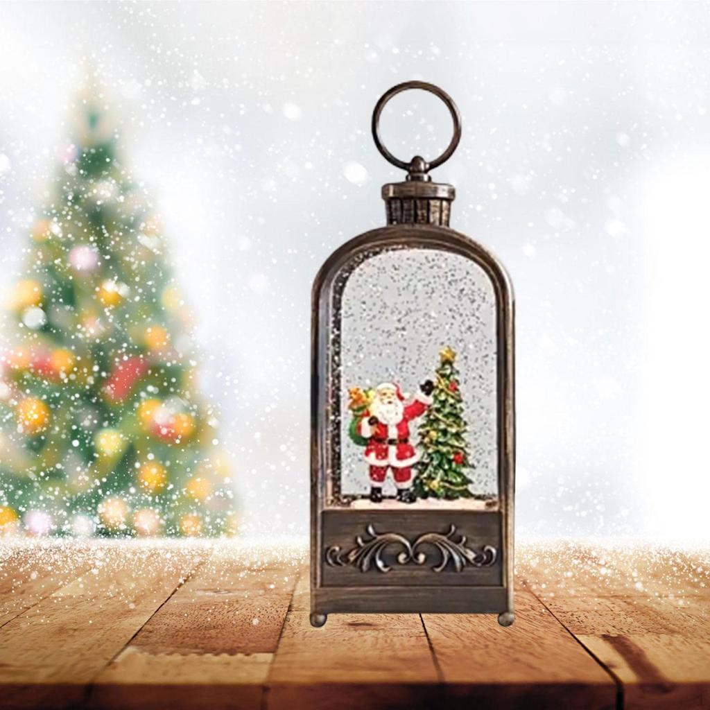Christmas Music Box Fireplace Lantern Gift Nightlight Xmas Decor for Indoor Outdoor