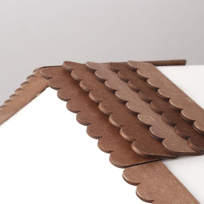 Natural Timber Miniature Roof Tiles for Crafting Realistic Dollhouses Architecture Designs