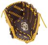 Rawlings Padres HYPER TECH MLB TEAM GR5HTMA15W Baseball Size Throw Glove, Softball, Adult, 11.75 (Pitcher's Glove), Right-Handed (Left-Handed)
