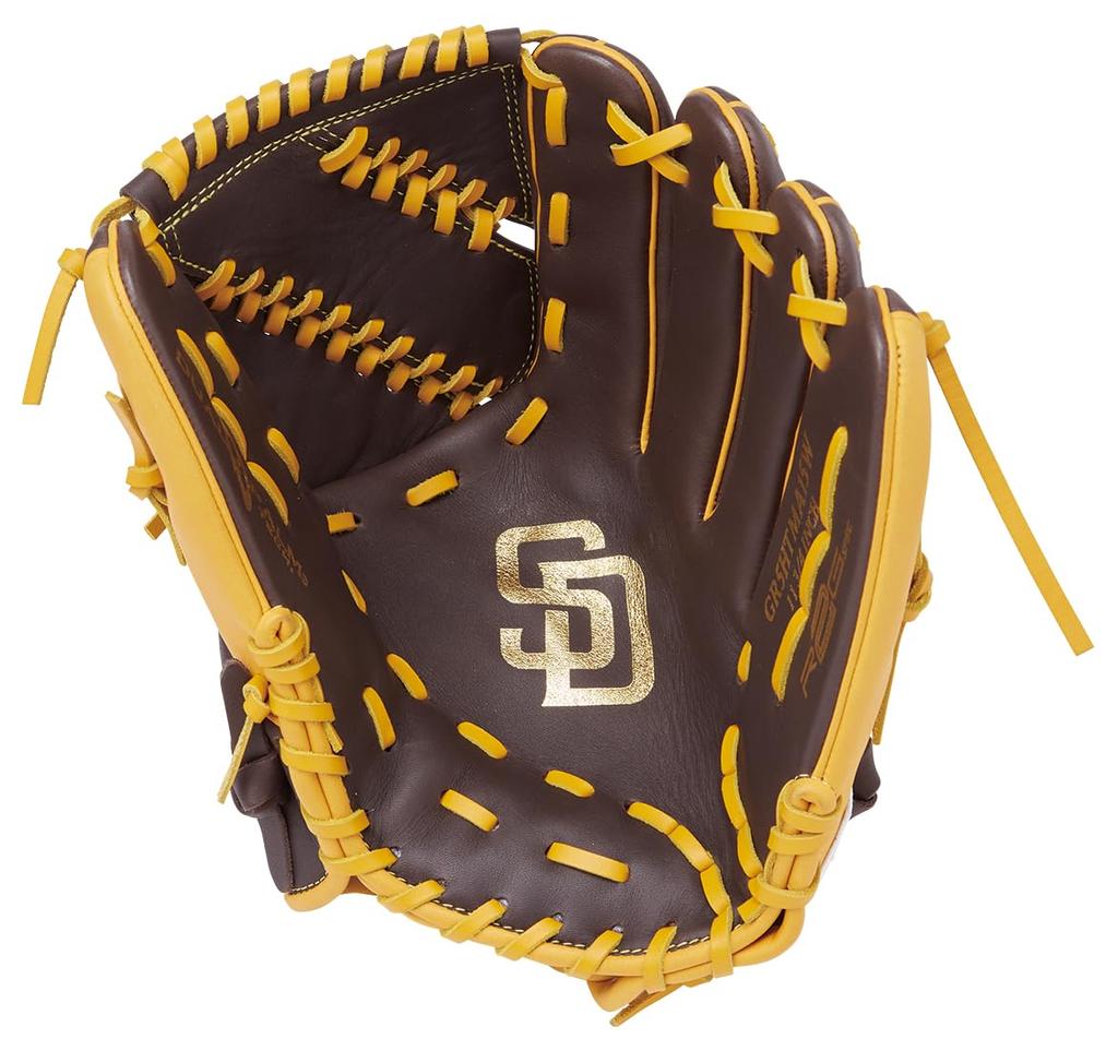 Rawlings Padres HYPER TECH MLB TEAM GR5HTMA15W Baseball Size Throw Glove, Softball, Adult, 11.75 (Pitcher's Glove), Right-Handed (Left-Handed)