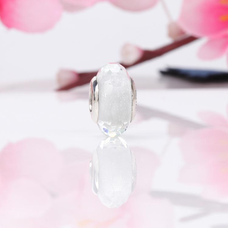 Pandora Pärlor: Europeisk & Amerikansk S925 Sterling Silver Facetterad Glas Berlockpärla