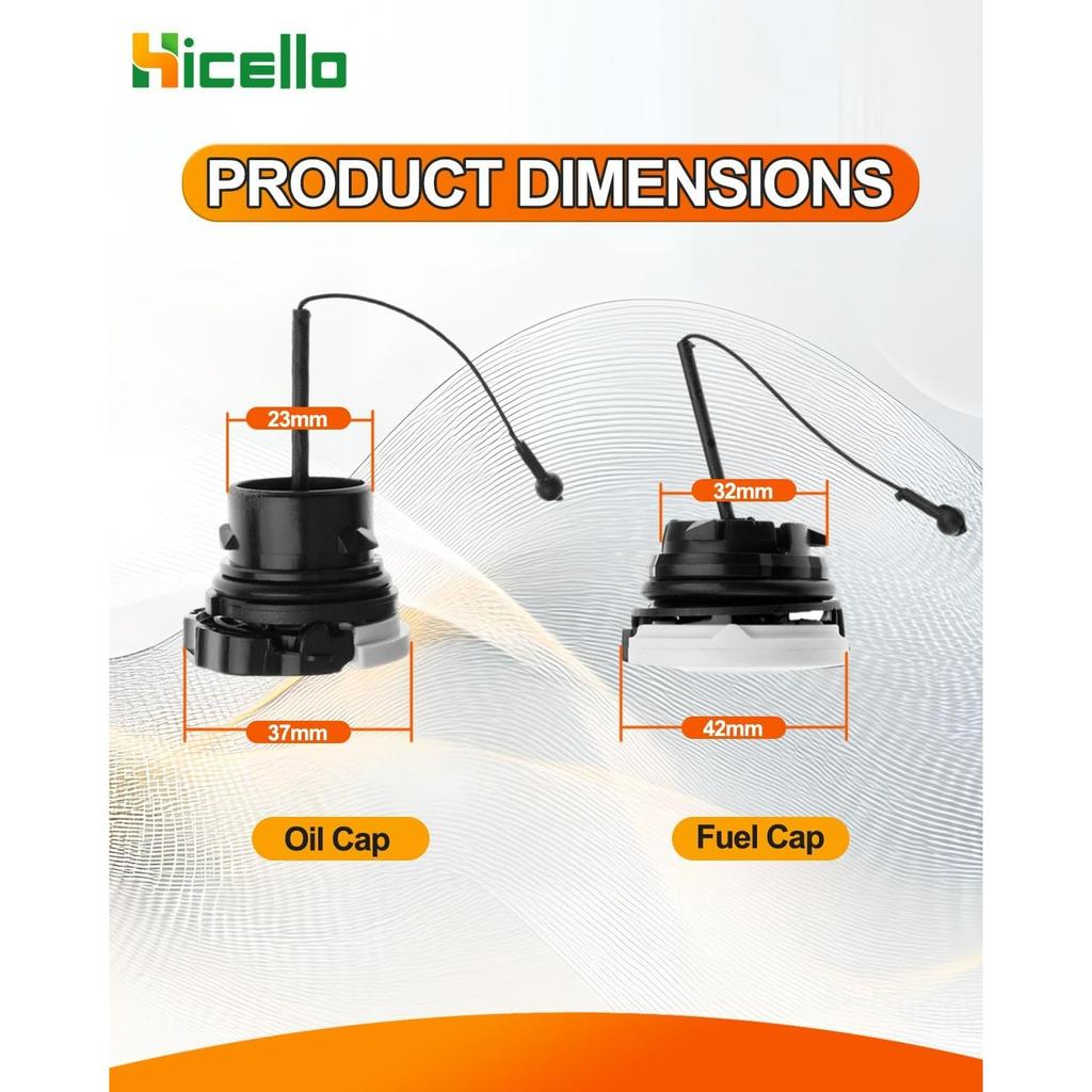 Gas Fuel Cap and Oil Cap Chainsaw Replacement Parts Kit for MS171 MS181 MS192 MS192T MS200 MS210 MS230