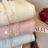 Sweet Lace Stitching Knitted Cardigan for Women Autumn Winter New Gentle Style Short Top
