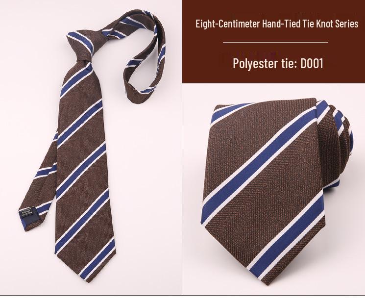 8cm Men's Formal Striped Plaid Tie for Business, Wedding, or Professional Wear - Black or Red, Korean Style