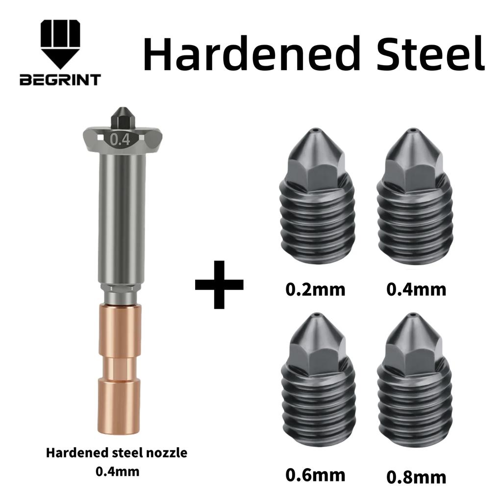High Temp Wear Copper Brass Hardened Steel Nozzle Kit for Anycubic Kobra 3 Max Combo 0.2/0.4/0.6/0.8mm Hotend 3D Printer Parts.