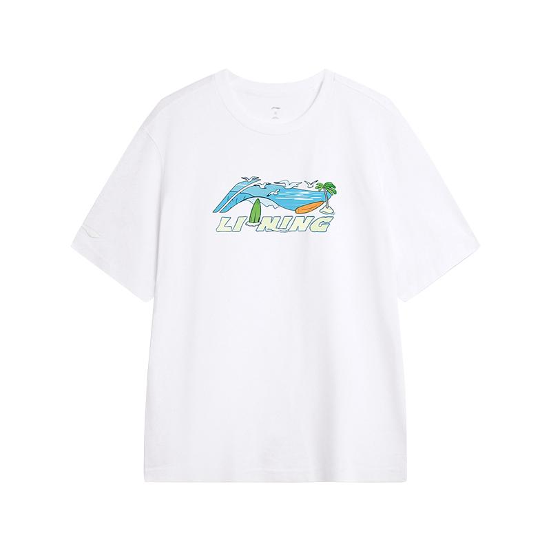 

Li Ning Серия Спортивный Стиль Жизни Логотип Буква Круглый Вырез Удобная Универсальная Свободная Летняя Футболка с Коротким Рукавом Унисекс Футболка Белая F-AVSV675-2-W-12 M