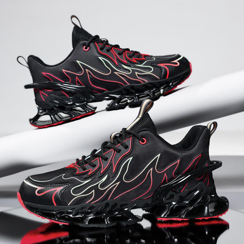 Large size blade tide shoes flame mesh breathable sneakers outdoor running leisure