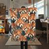 Rood Panda patroon Flanellen Deken, Hoge kwaliteit Comfortabel voor Alle Seizoenen, Woondecoratie, Warmte en Comfort, Perfect voor Cadeaus.