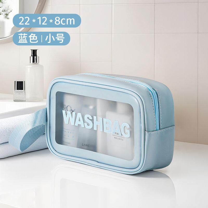 

Cosmetic Bag Women 2025 New Arrival Portable Waterproof Large Capacity Dry Wet Separation Wash Bag Cosmetics Storage Bag Satchel Small size-blue single layer [portable]]