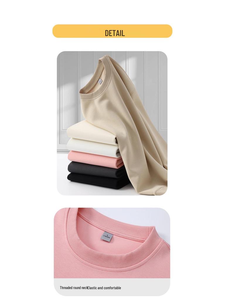 Unisex Round Neck Sweatshirt with Printed Logo - Lightweight, Breathable, Suitable for Spring and Autumn