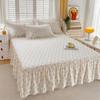 1c Pure Cotton Bed Skirt Floral Style Bed Cover Lace Mattress Protector Skin-friendly Bedspread roupa de cama (No Pillowcase)