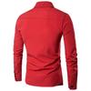 Camicia da uomo autunno primavera finto colletto alla coreana in due pezzi bavero manica lunga cardigan monopetto slim fit top formale da lavoro di media lunghezza