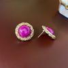 Vintage medieval exaggerated earrings women, fashionable retro high-end earrings literary light luxury temperament earrings