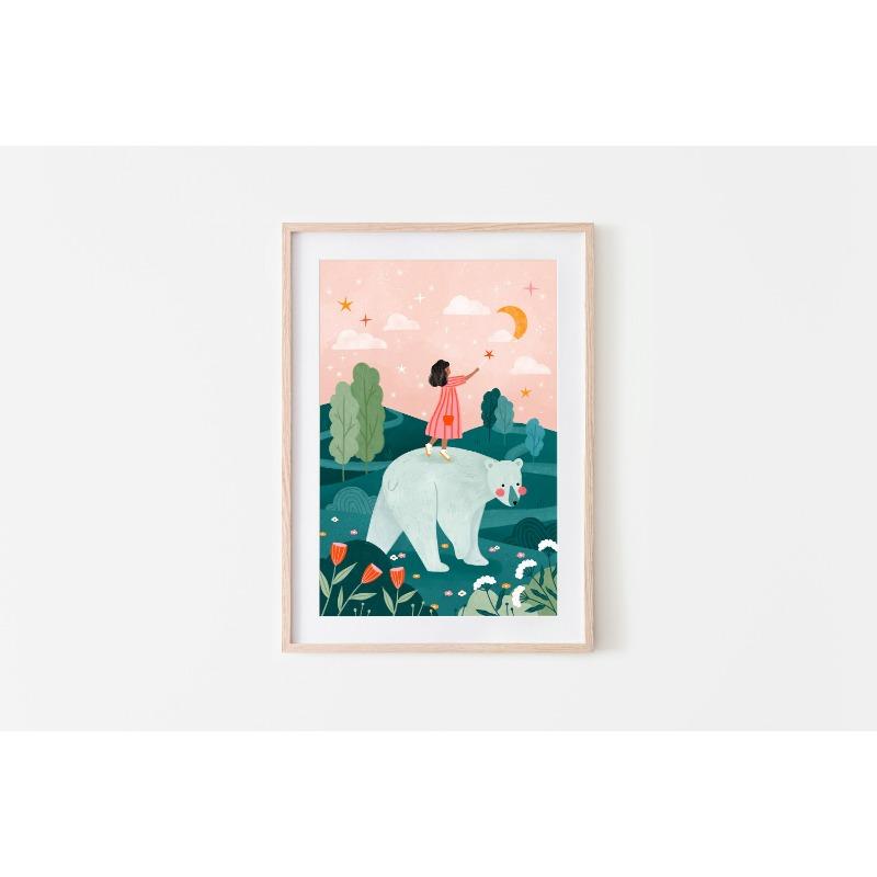 1pc Children's Day Art Poster Colorful Children's Animals Nature Landscape Botanical Illustration Children's Room Nursery Decor
