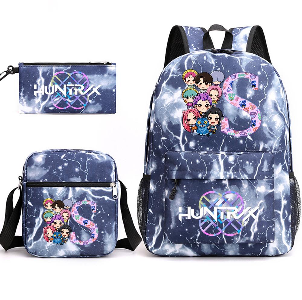 3Pcs/set 26 English Letter Printed Large Capacity Bookbag Backpack with Shoulder Bag Pencil Case for Teenager Student Boy Girl School Bag Kid Gift