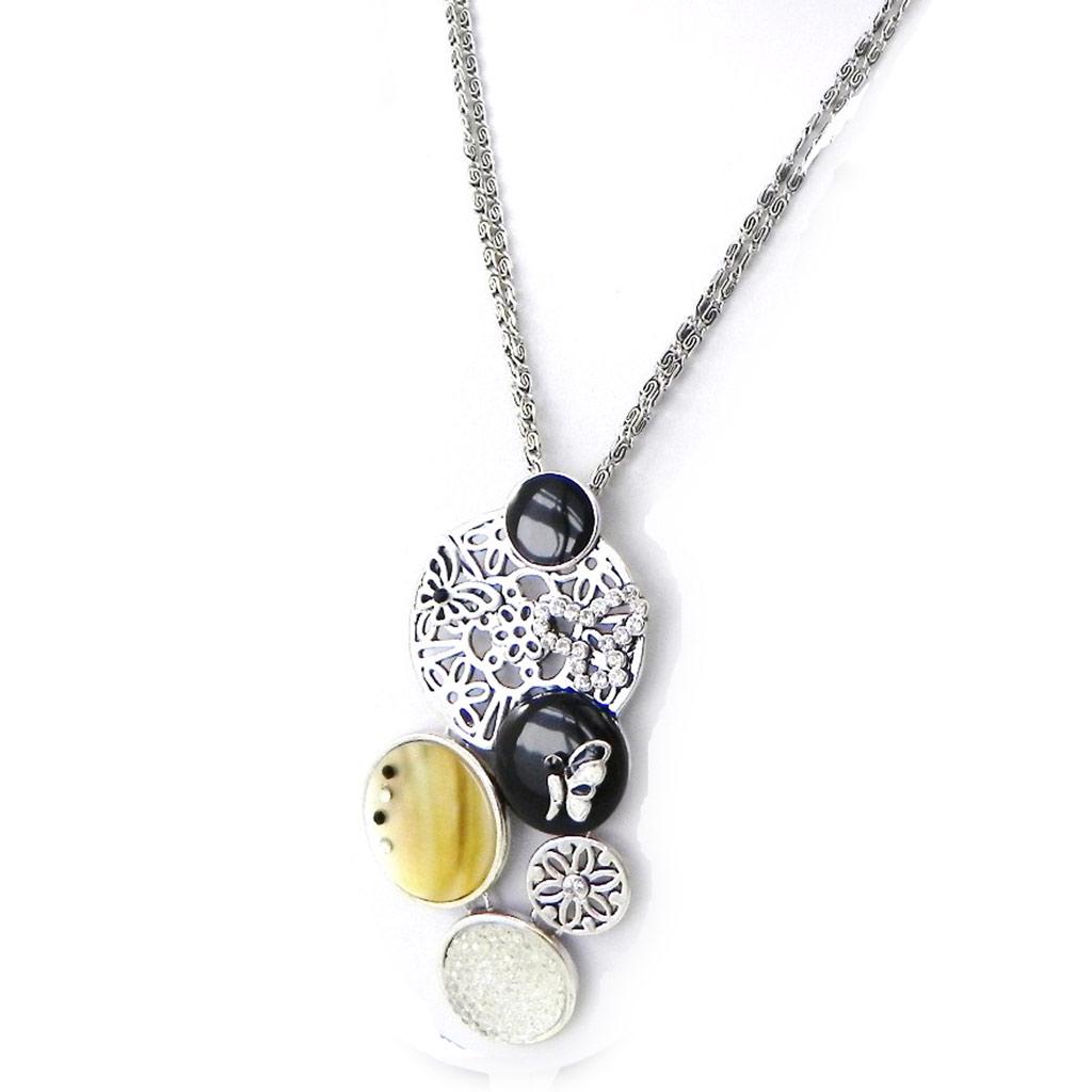 NOA [H8995] - Designer Necklace 'Carmen' Black Yellow