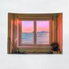 Oceanview window backdrop fabric digitalprinted polyester tapestries living rooms bedrooms macrame wall hanging room decor