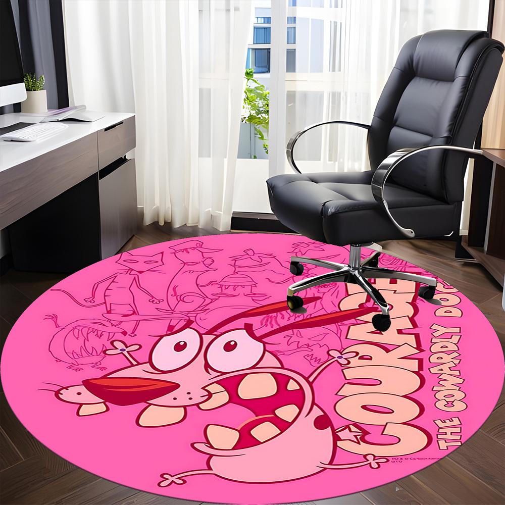 1pc Courage Dog Office Round Area Rug, Under Office Chairs Bedroom Living Room Home Decor, Room Decoa1016077