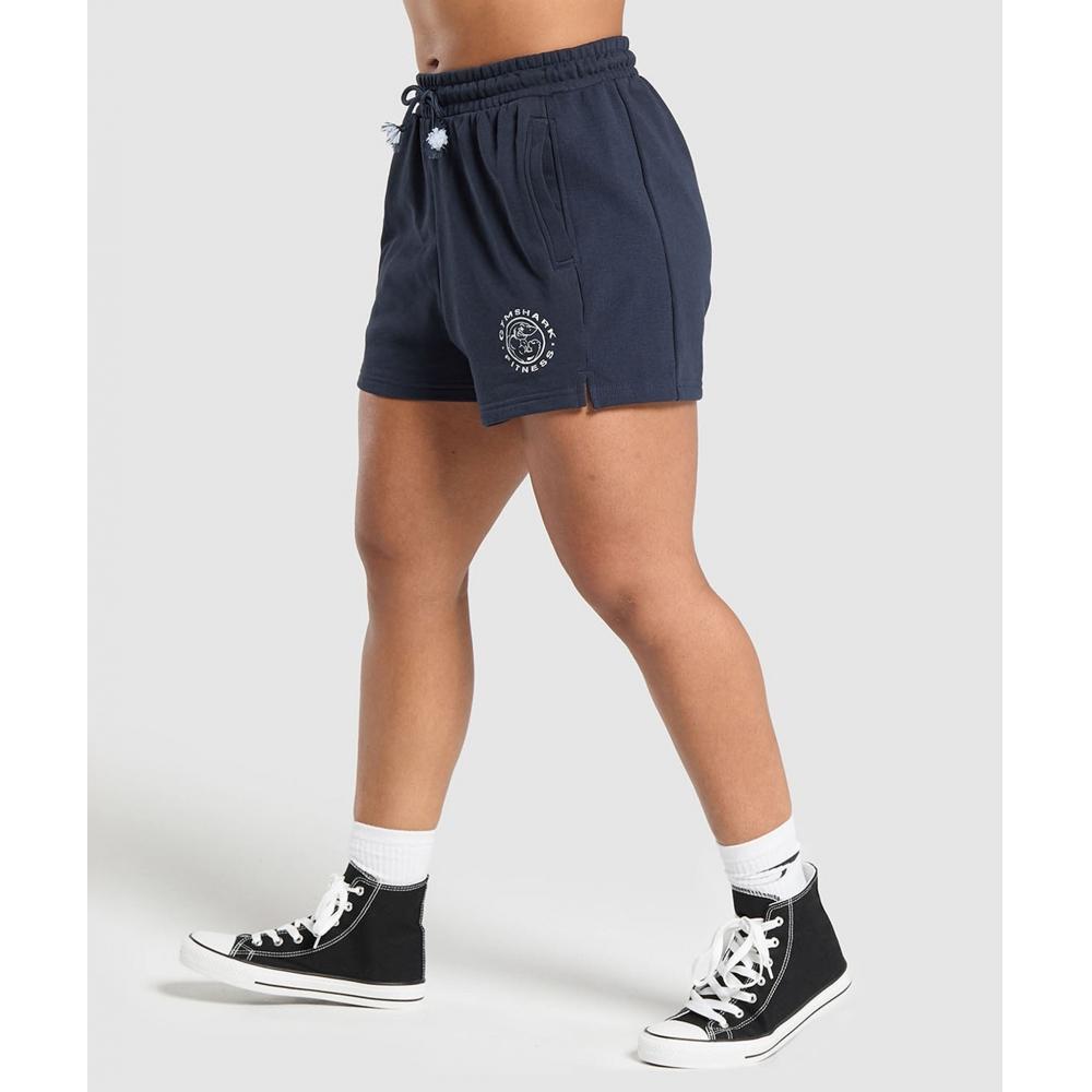 Gymshark Legacy Cotton Shorts Heavy Blue B1b1l Uctn