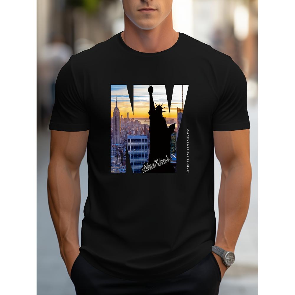

NY Skyline T-Shirt,Soft Breathable & Fade-Resistant, Classic Fit for Daily Casual Wear XXL белый