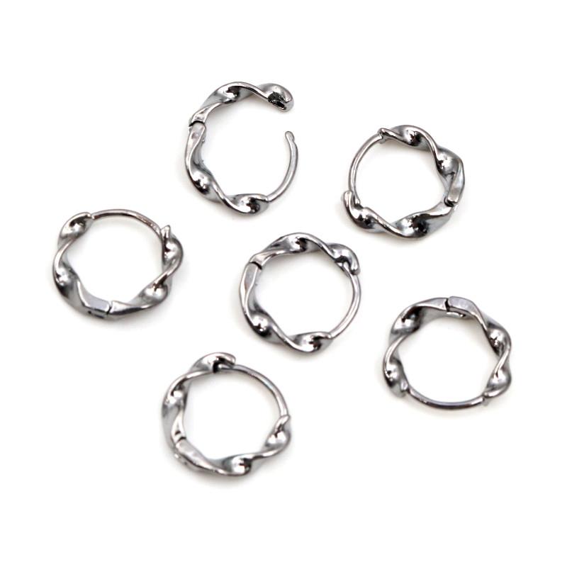 10pz Cerchi per Orecchini Fai da Te Clip 14x13mm Ottone Intrecciato Orecchini Accessori per Creazione Gioielli Componenti