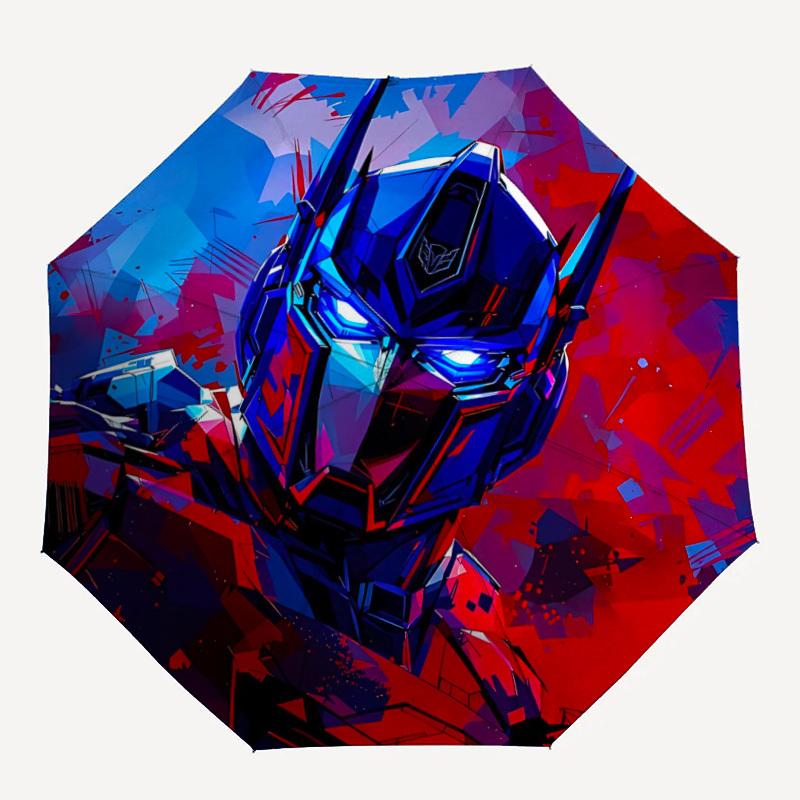 

1pc Transformers, Optimus Prime Automatic Folding Umbrella - Compact 8-Rib Design, Durable Plastic & Iron, Daily Use Z1230048