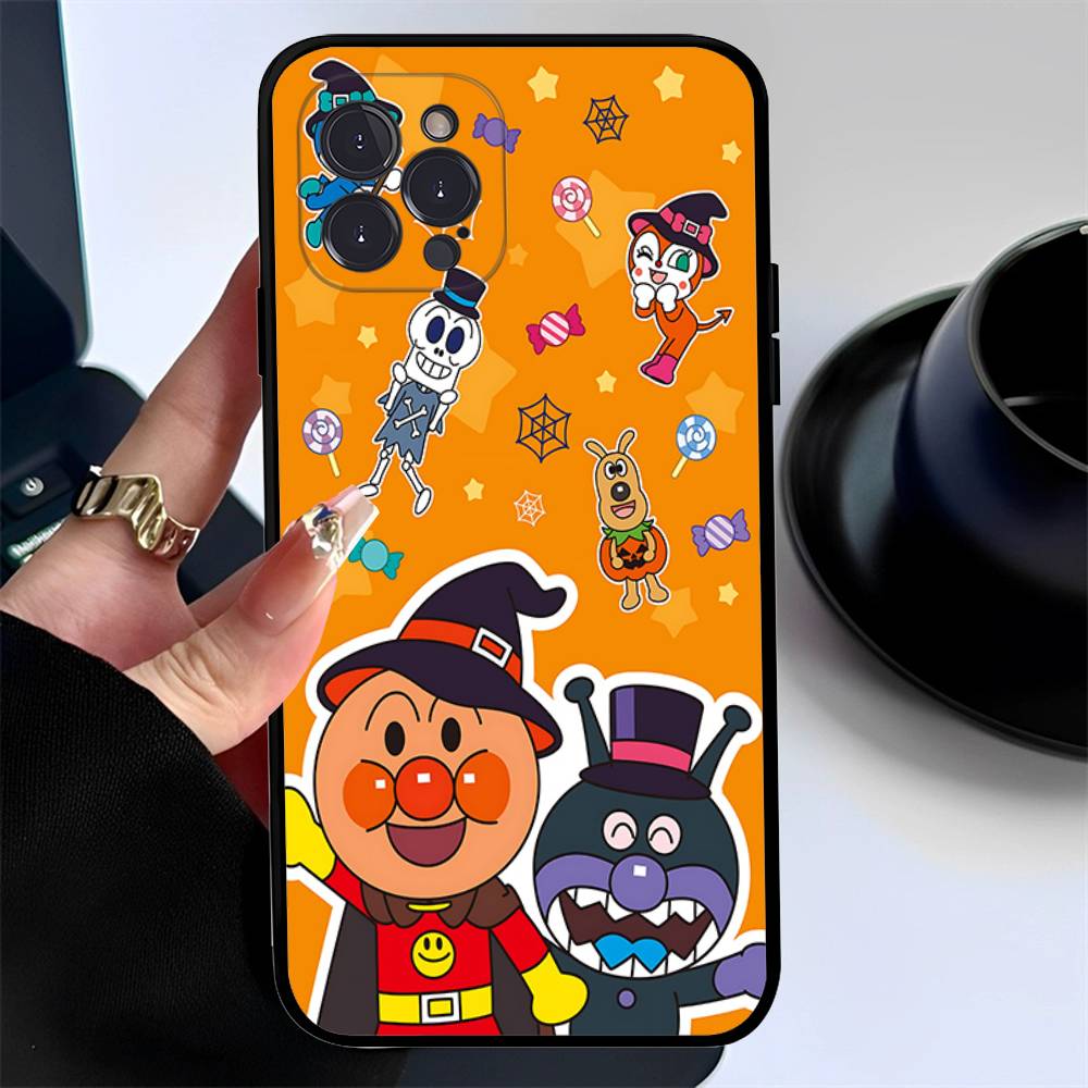 C-Children A-Anpanman Phone Case For Iphone 17 16 15 14 13 12 11 Pro Max Plus Black Shell Cover Case